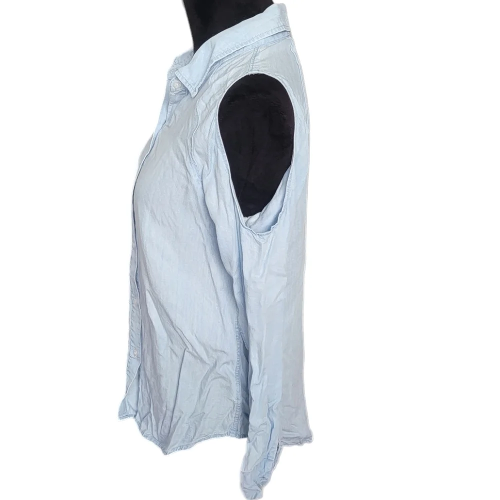 Rails Lana Chambray Cold Shoulder Button Down Shirt Size Small - Picture 4 of 7